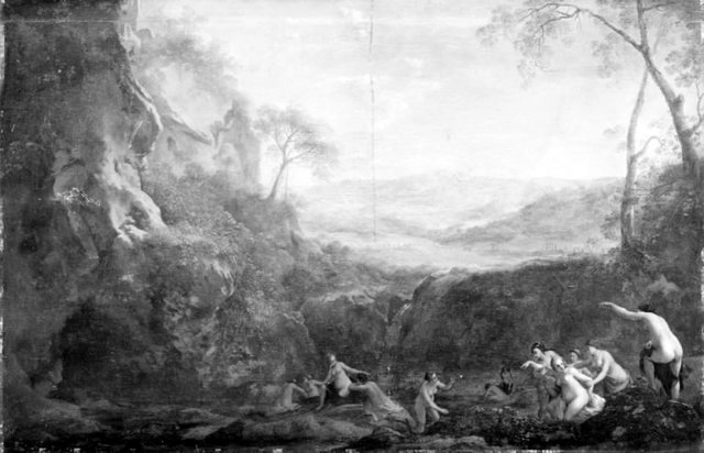 Landskab med Diana og nymfer by Dirck van der Lisse
