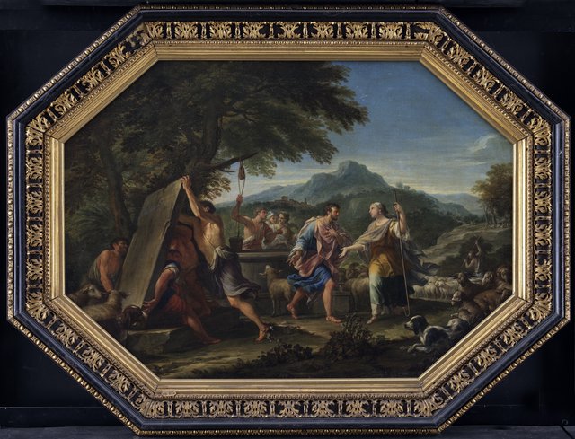 Jakob møder Rakel ved brønden uden for byen Haran by Filippo Lauri