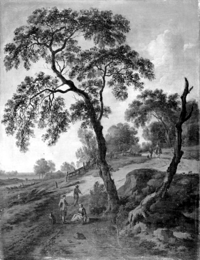 Landskab med folk til fods by Jan Wijnants