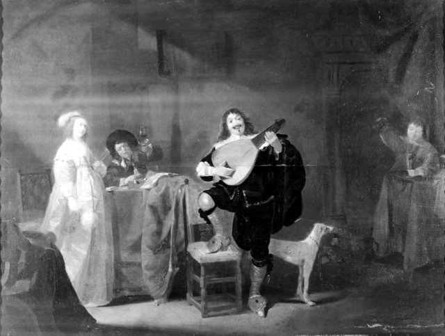 Guitarspiller by Anthonie Palamedesz.