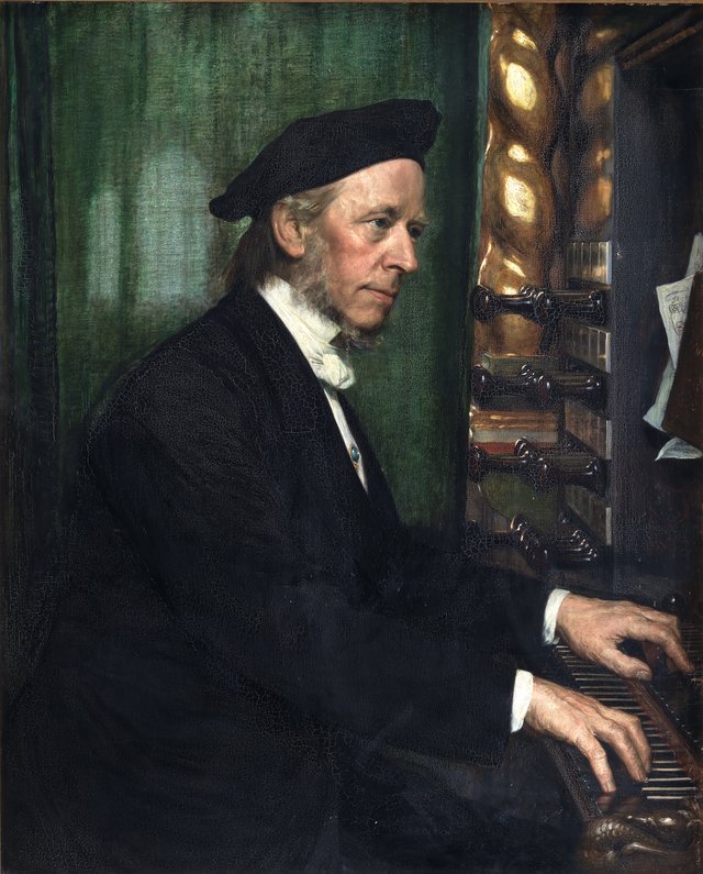 Domorganist i Roskilde, professor Hans Matthison-Hansen,kunstnerens svigerfader by August Jerndorff