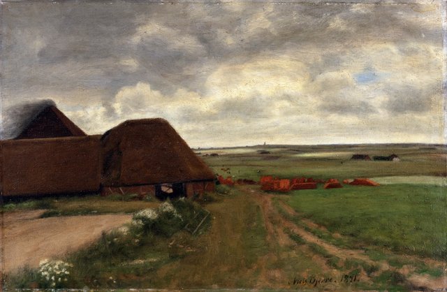 Ved et vestjysk teglværk. Gråvejr by Niels Bjerre