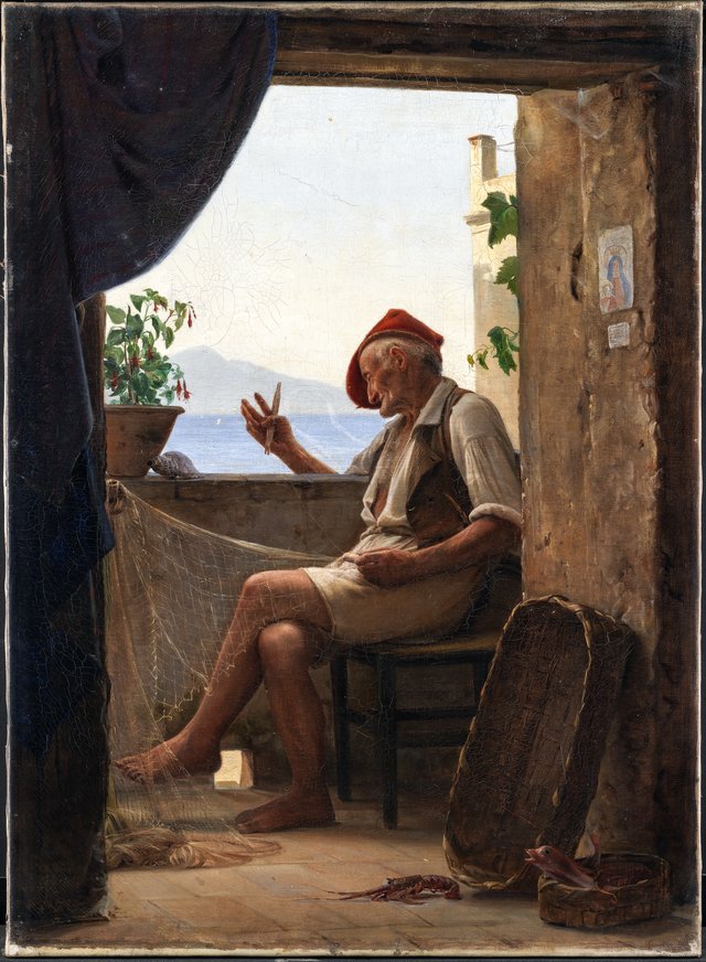 En fisker på en loggia by Carl Bloch