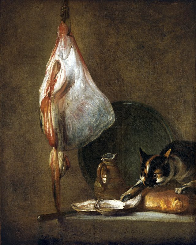 Still-Life With Cat and Rayfish by Jean-Baptiste-Siméon Chardin