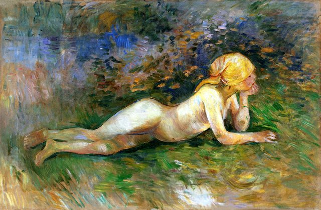 Reclining Nude Shepherdess by Berthe Morisot
