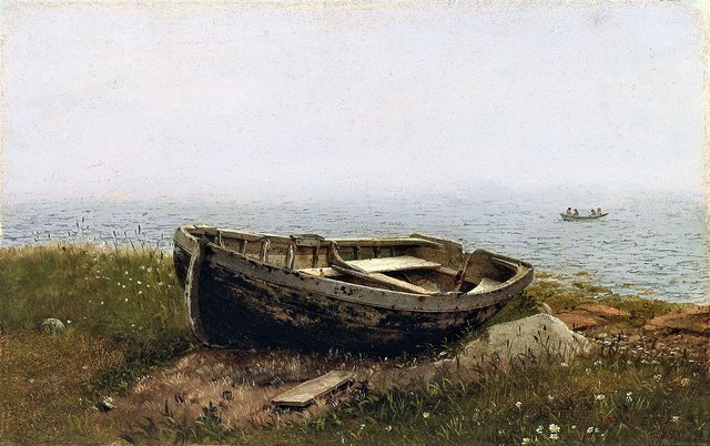 Abandoned boat by Frederic Edwin Church