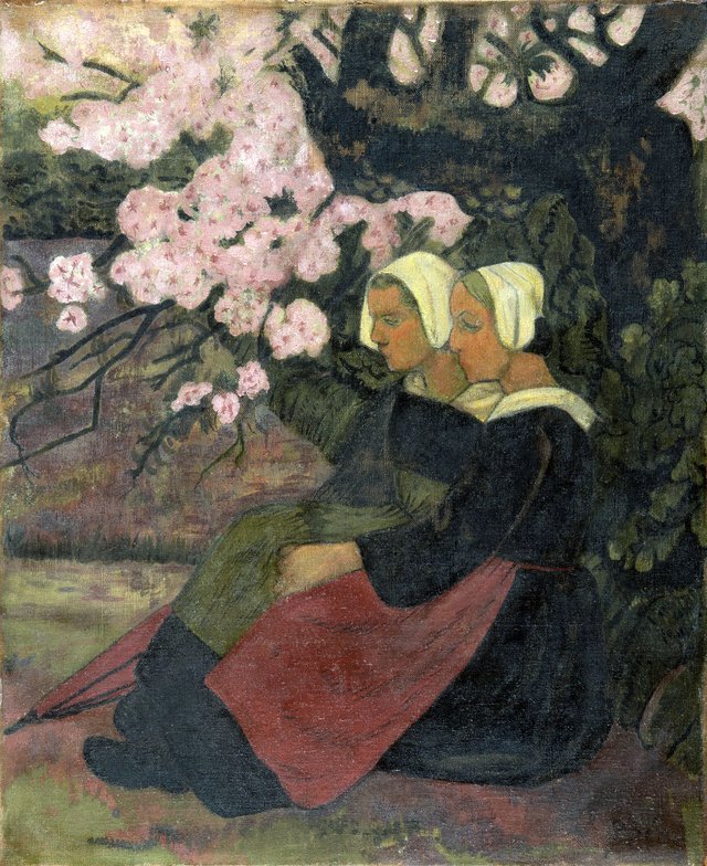 Two Breton Women under an Apple Tree in Flower by Paul Sérusier