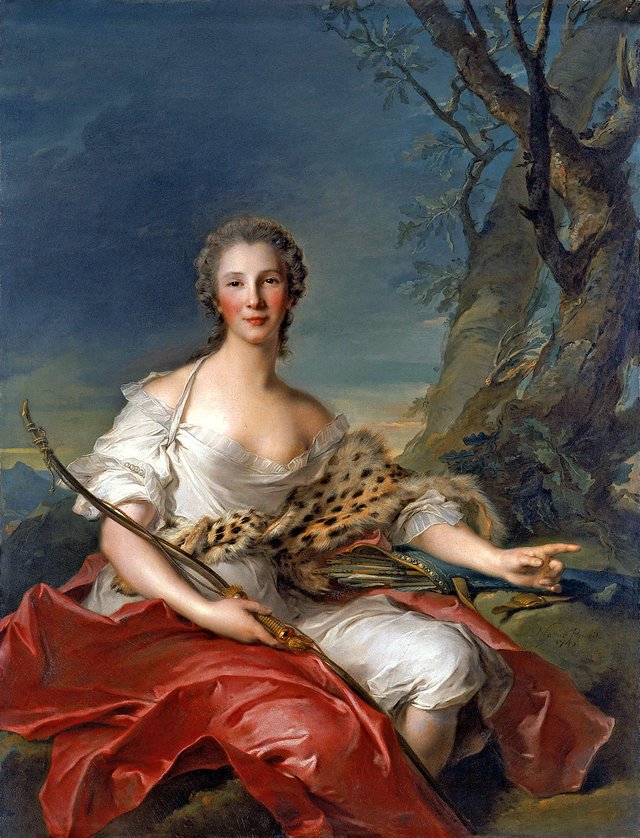 Portrait of Madame Bouret as Diana by Jean-Marc Nattier