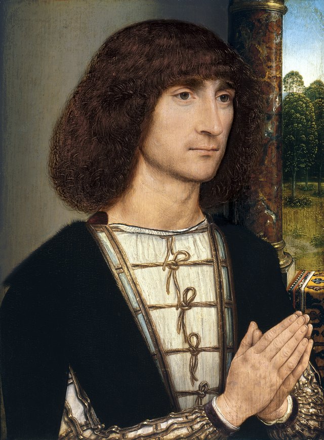 Portrait of a young Man praying (front) by Hans Memling