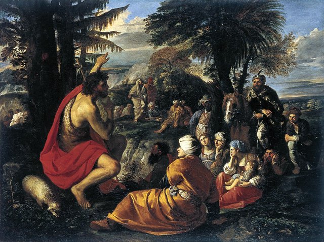 Saint John the Baptist preaching in the Desert by Pier Francesco Mola