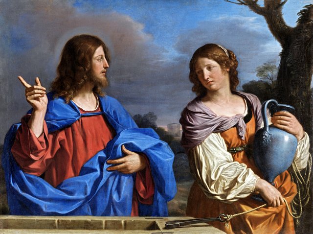 Christ and the Woman of Samaria at the Well by Guercino