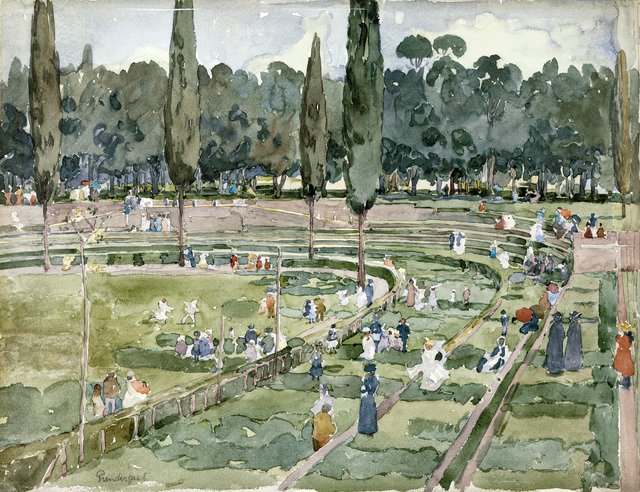 The Race Track (Piazza Siena, Borghese Gardens, Rome) by Maurice Prendergast