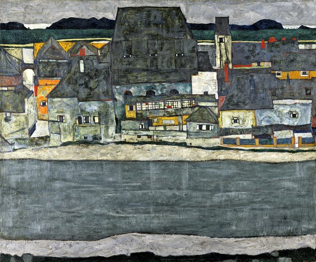 Houses on the River (The Old Town) by Egon Schiele
