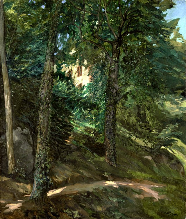 Castle Grounds in Lichtenberg in Odenwald by Wilhelm Trübner