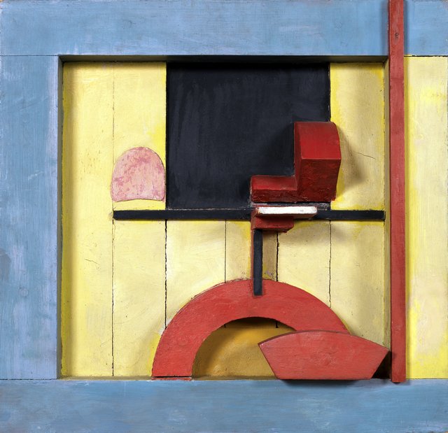 Merz 1925, 1. Relief in the Blue Square by Kurt Schwitters