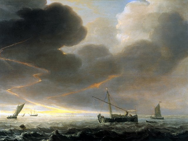 Thunderstorm off the Coast by Simon de Vlieger