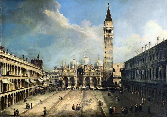The Piazza San Marco in Venice by Canaletto