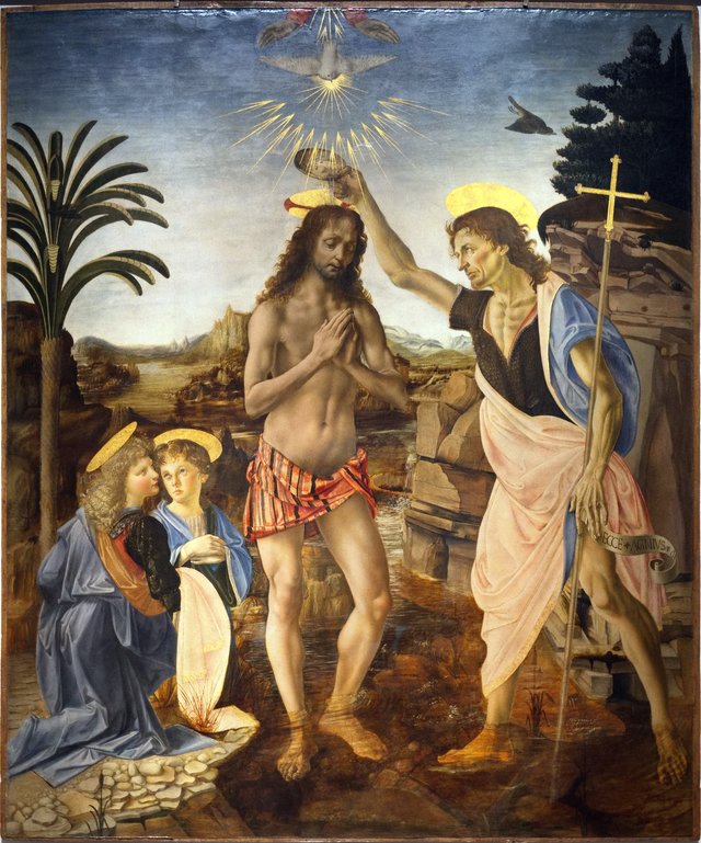 The Baptism of Christ by Andrea del Verrocchio