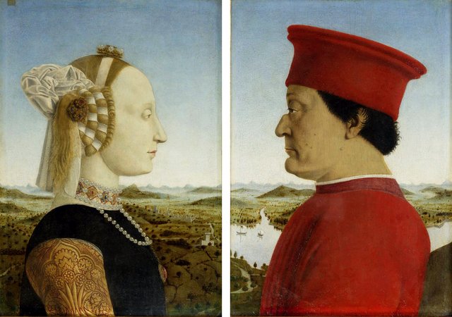 Diptych of Federico da Montefeltro and Battista Sforza by Piero della Francesca