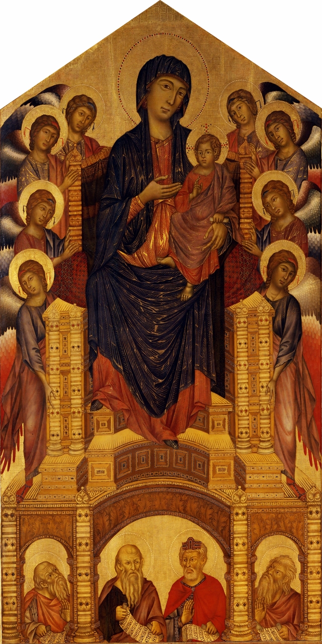 Madonna and Child Enthroned with Angels and Prophets. ˋSanta Trinità Maestà´ by Cimabue