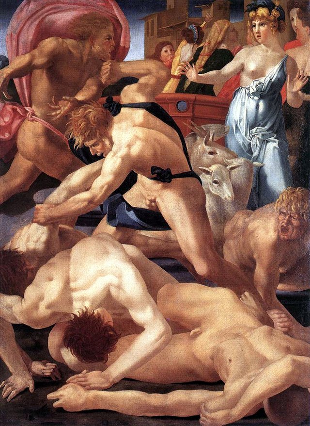 Moses Defending the Daughters of Jethro by Rosso Fiorentino