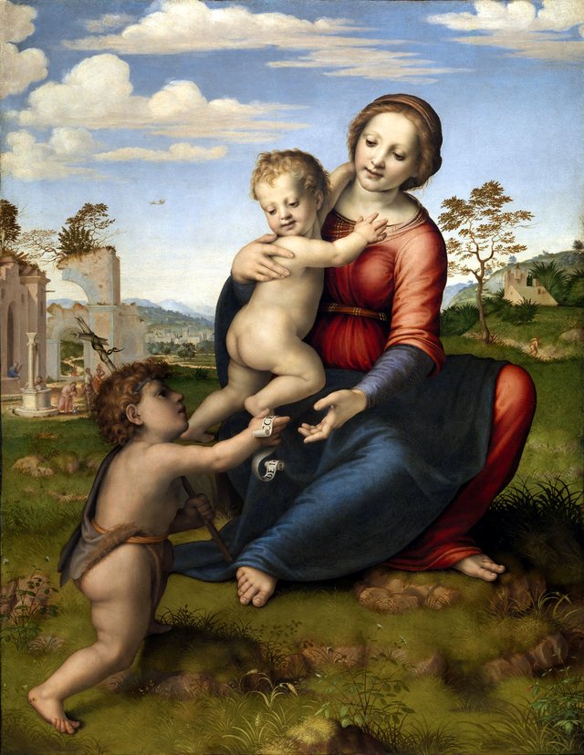 Madonna of the Well or Madonna and Child with the young St. John the Baptist by Franciabigio