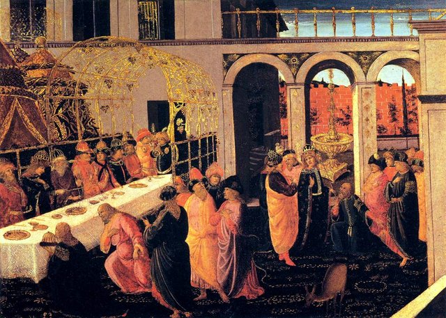 The Banquet of Ahasuerus by Jacopo da Sellaio