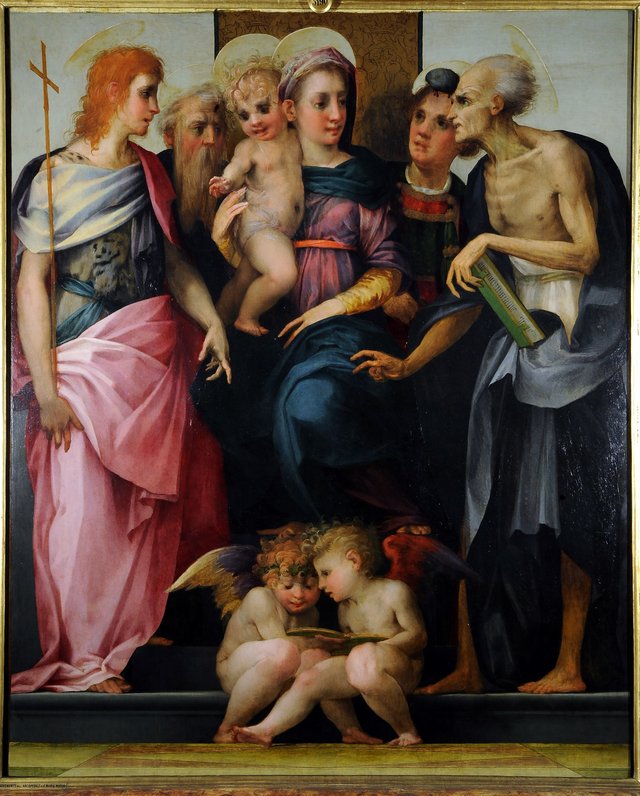 Sacred conversation with musical angels by Rosso Fiorentino