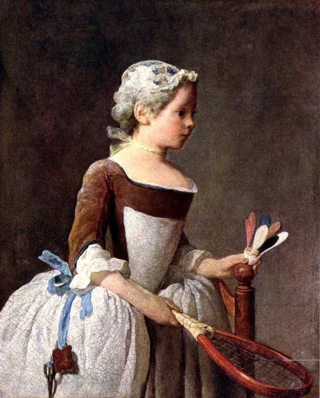Girl with Racket and Shuttlecock by Jean-Baptiste-Siméon Chardin
