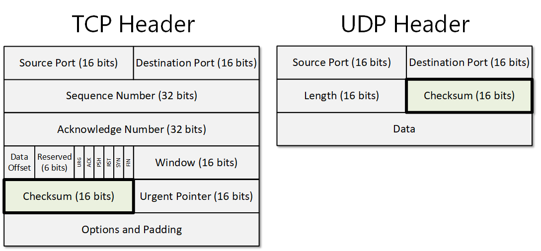Trường tổng kiểm tra TCP và UDP