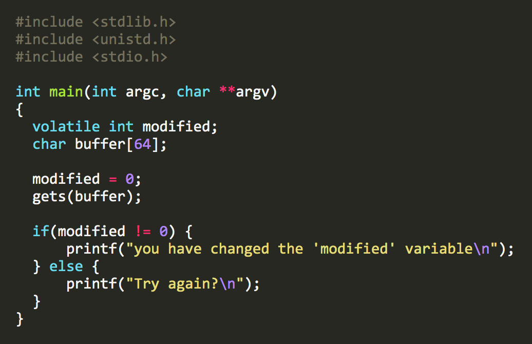 Protostar Stack0 C code