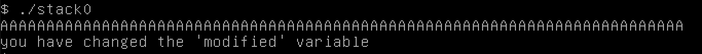 Solving ./stack0 by yelling
