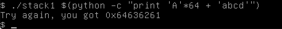 Failed attempt at solving Protostar stack1