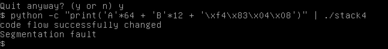 Solving Protostar stack4