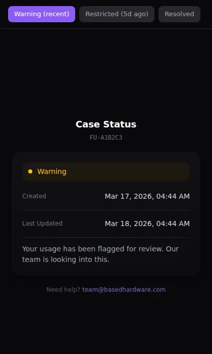 warning