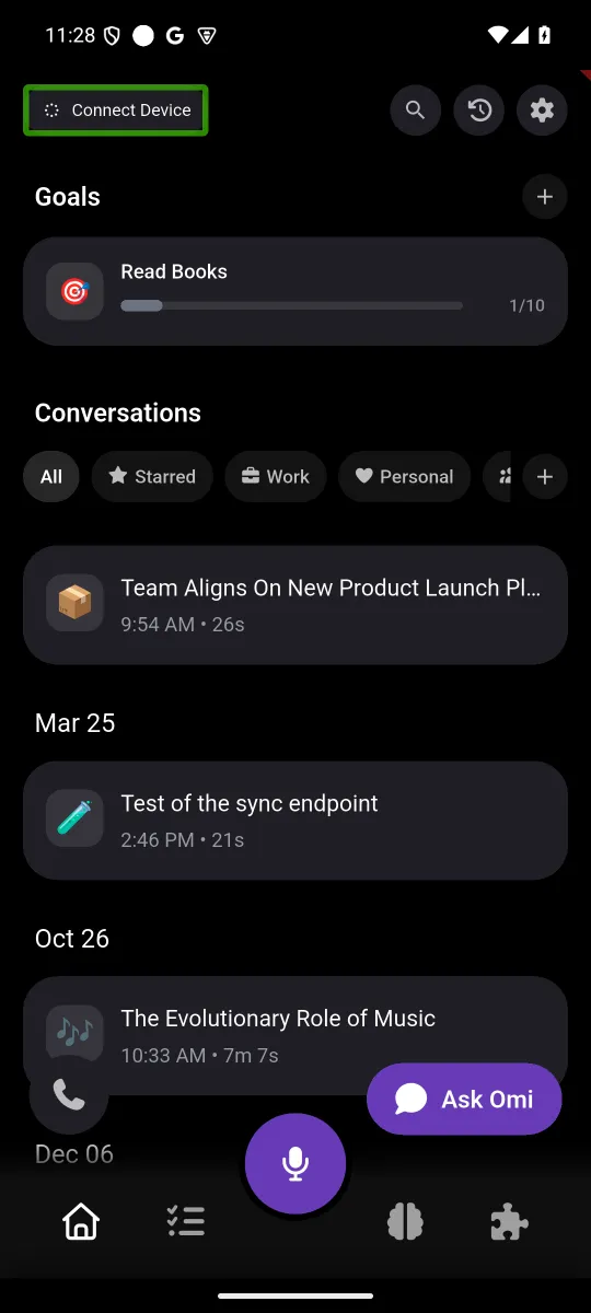 App showing v2-synced conversation