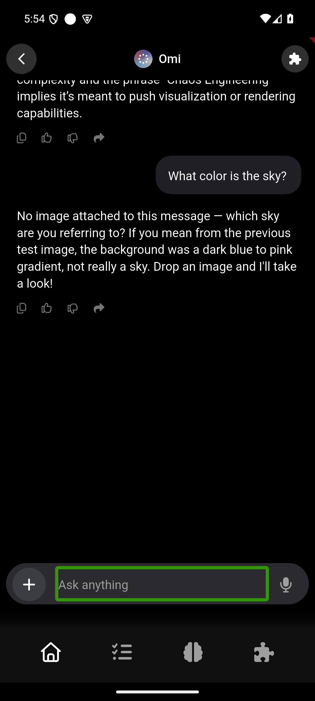 text response