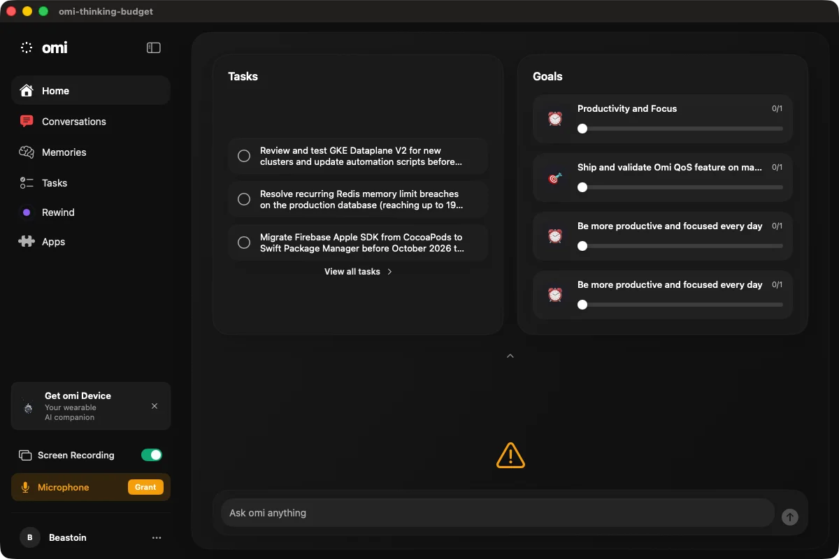 App launched with thinking budget code