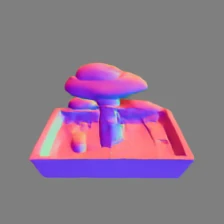 Normals rendered from the Mesh input