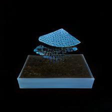 Generated blue tree in a grey planter