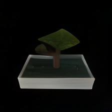 Generated green tree in a grey planter