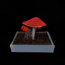 Generated red tree in a grey planter