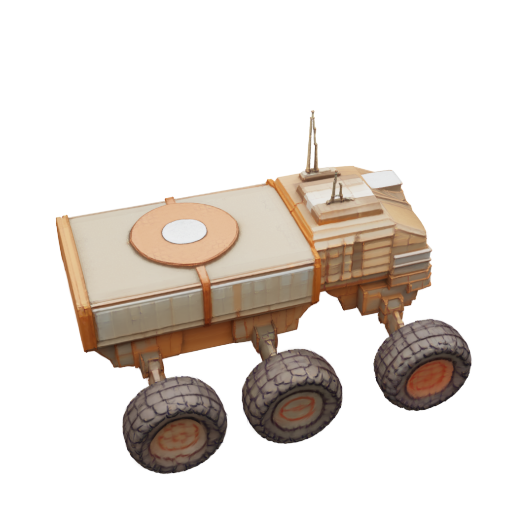 Mars rover render from the Trellis convolutional tokenizer