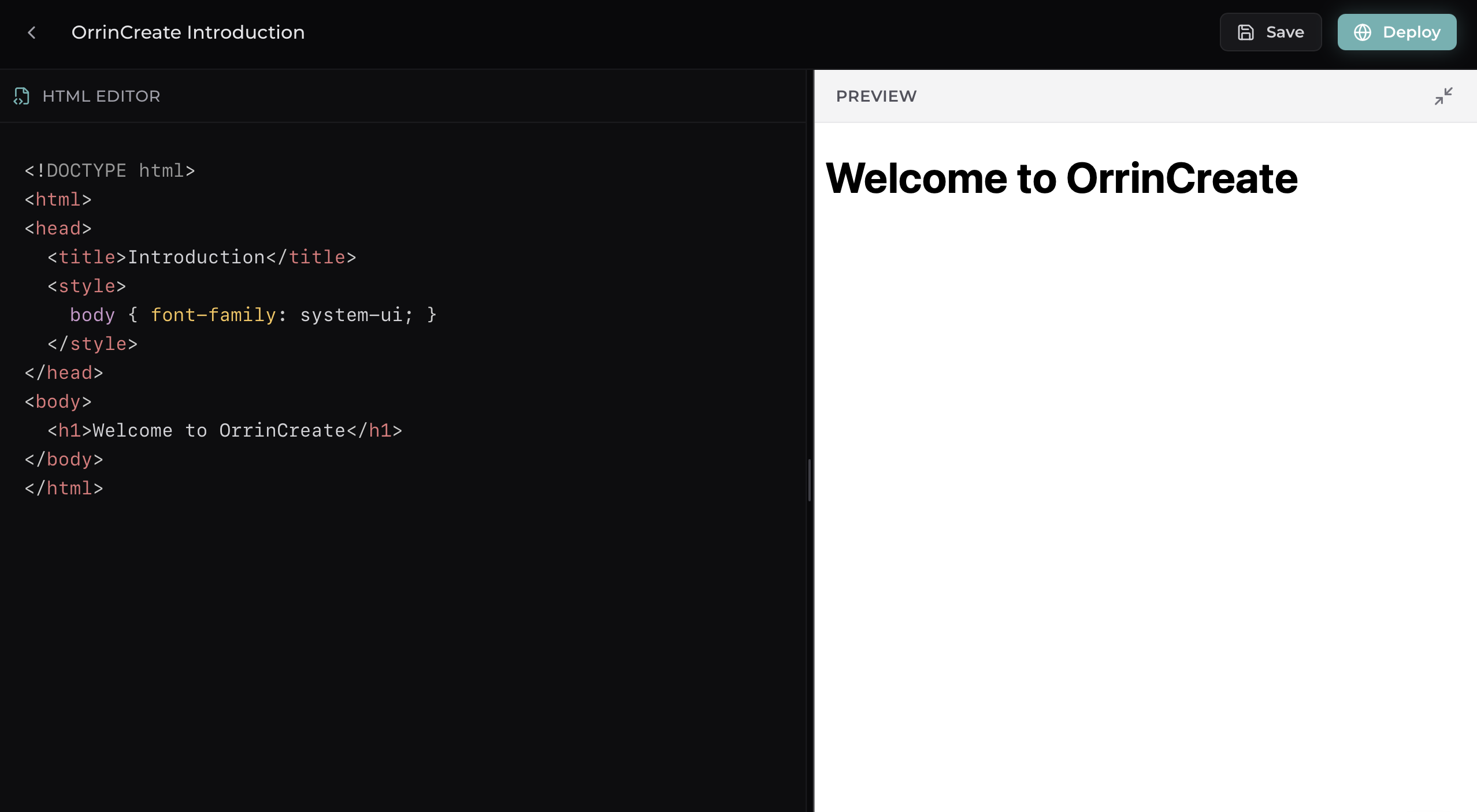 OrrinCreate Preview