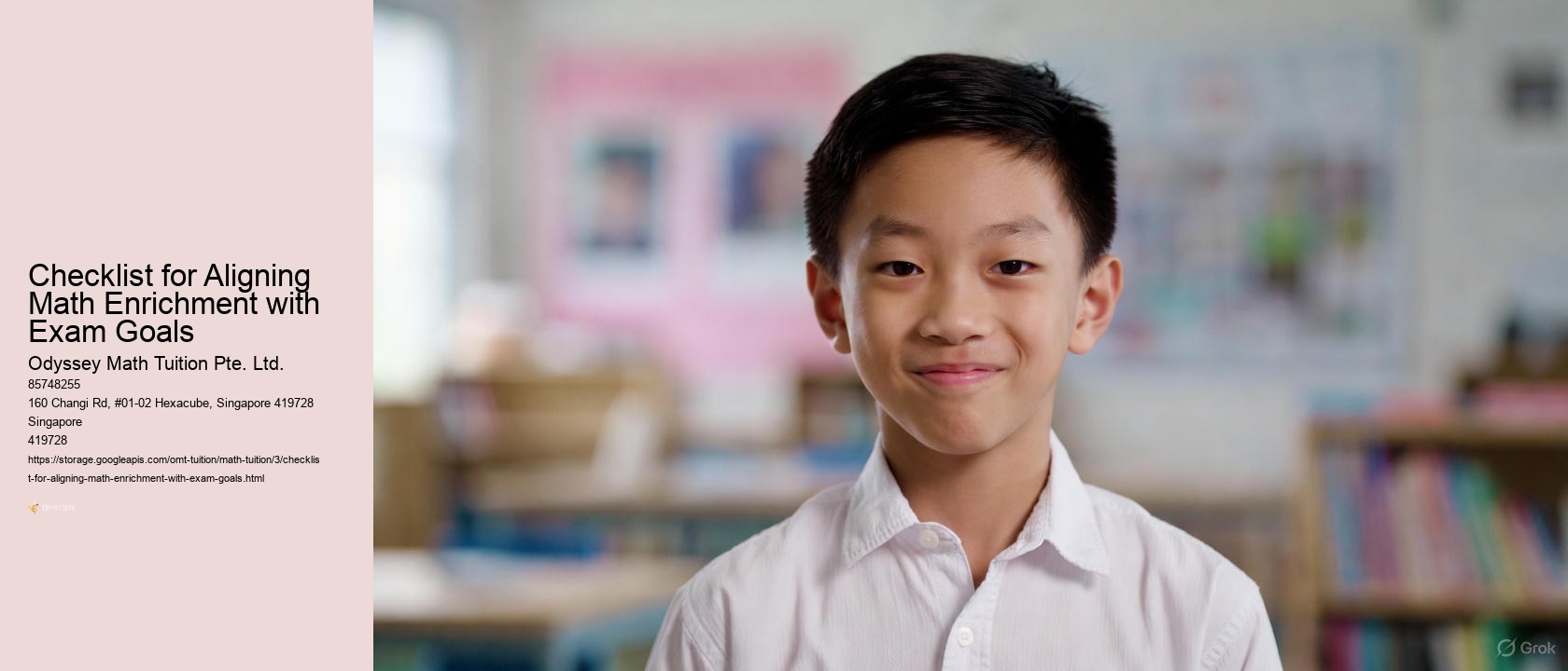 Checklist for Aligning Math Enrichment with Exam Goals