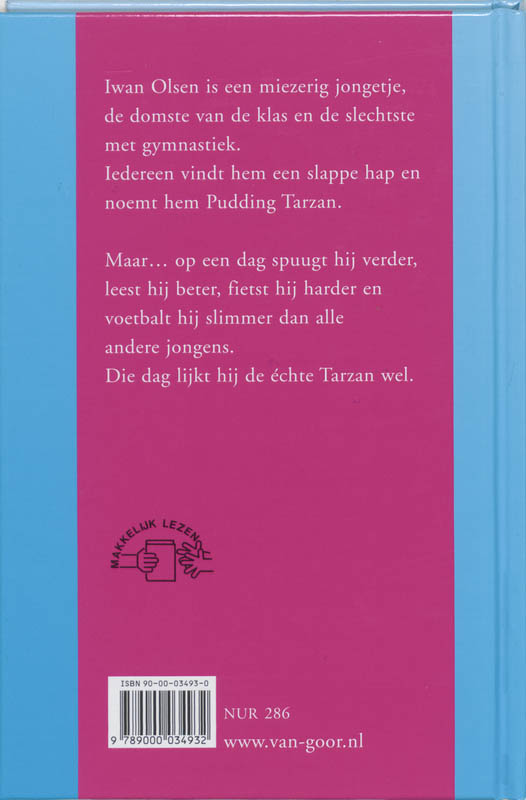 Achterkant van Pudding Tarzan