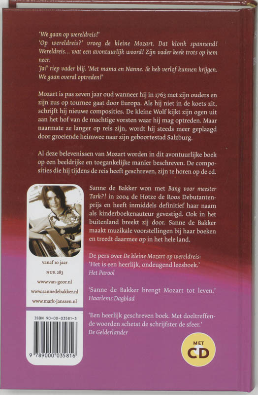 Achterkant van De kleine Mozart op wereldreis