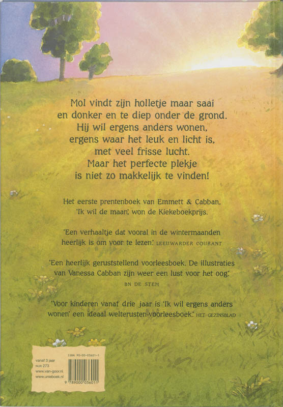 Achterkant van Ik wil ergens anders wonen