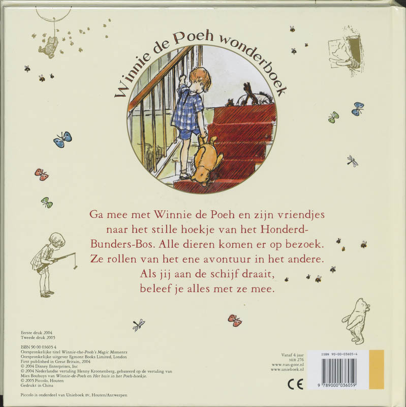 Achterkant van Winnie de Poeh wonderboek