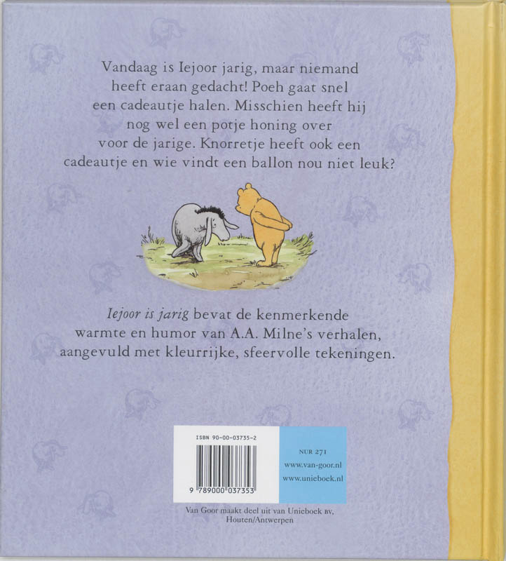 Achterkant van Iejoor is jarig